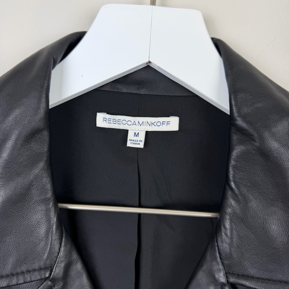 RARE Rebecca Minkoff Wes Love‎ Doves Moto 100% Lambskin Leather Jacket - Picture 8 of 9